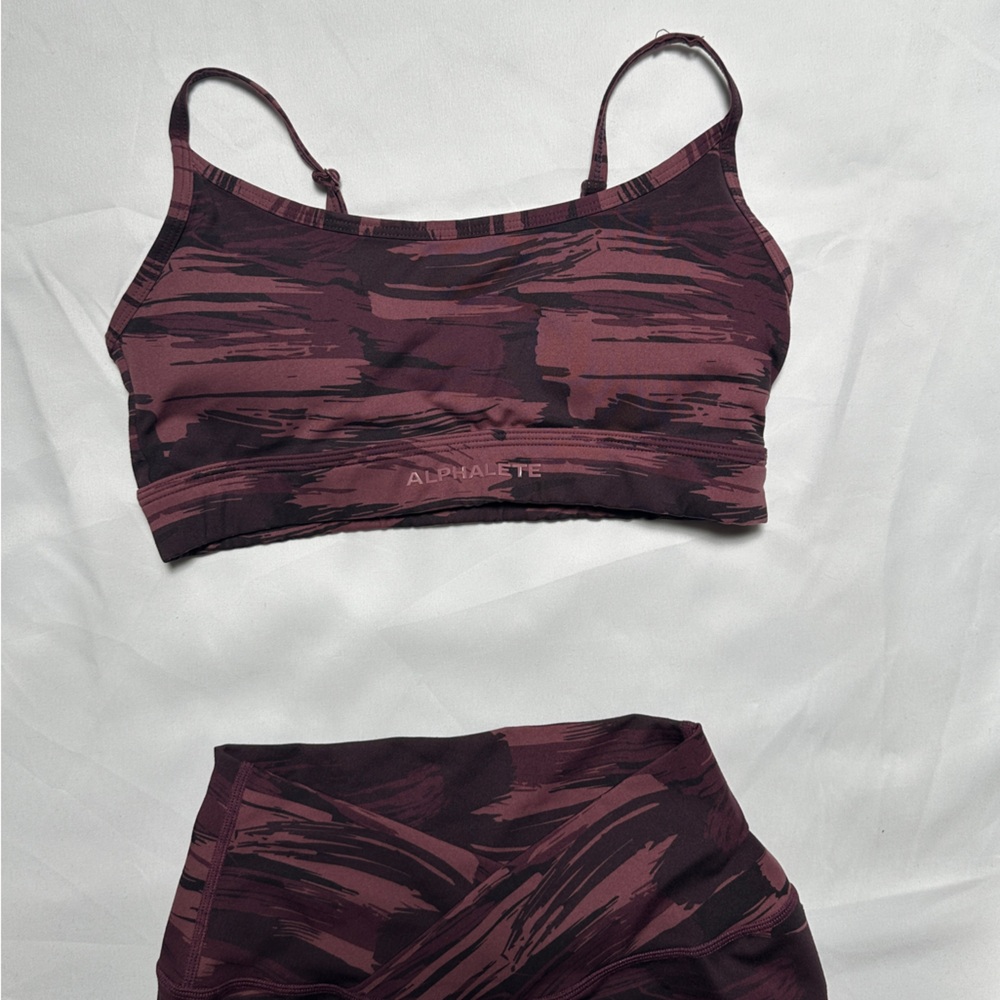 Alphalete Women's Maroon Patterned Sports Bra